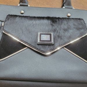 Sharif 1827 Black/FauxFur Vintage Purse NEVER USED